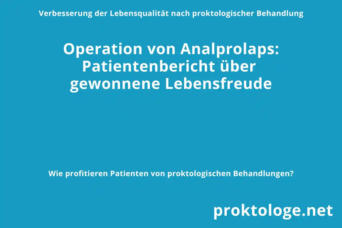 Analprolaps-Operation: neue Lebensfreude